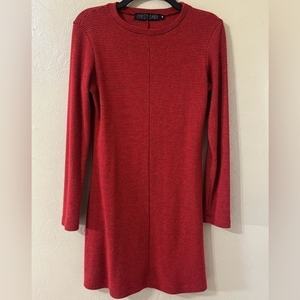 Christy Dawn red dead stock upcycled recycled fabric the Abbey sweater dress